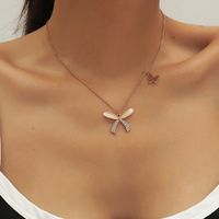 Korean Style Personalized Simple Super Fairy Mori Style Diamond Butterfly Necklace New Fashionable Temperamental All-match Cold Indie Necklace main image 1