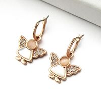 Fashion Gold-plated Angel Shell Earrings Diamond Earrings main image 2