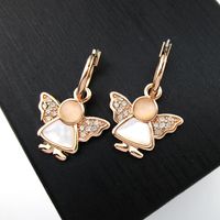 Fashion Gold-plated Angel Shell Earrings Diamond Earrings main image 4