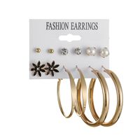 Fashion Creative Geometric Exaggerated Heart-shaped Combination Earrings Set Wholesale main image 3
