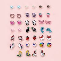 Fashion New Blue Animal 20 Pairs Of Christmas Butterfly Alloy Earrings Set main image 3