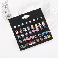 Fashion New Blue Animal 20 Pairs Of Christmas Butterfly Alloy Earrings Set main image 4