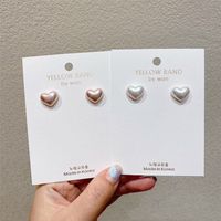 Fashion 925 Silver Needle Pearl Love-shaped Korean Small Simple Earrings main image 3