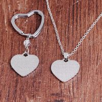 Love-shaped Clavicle Chain Dripping Oil English Letter Pendant Necklace Key Ring Wholesale main image 4