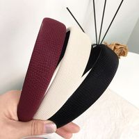 New Korean Style European And American Style Solid Color Pu Plaid Simple Western Style All-match Headband Head Buckle Hairpin main image 4