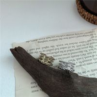 Fashion Simple Retro Letter Double Opening Bronze Silver Ring main image 3