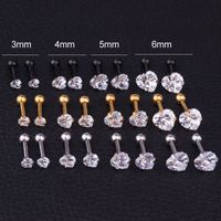 Ear Cartilage Rings & Studs Fashion Heart 316 Stainless Steel  Zircon sku image 10