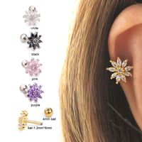 Hot Sale Fashion Micro-inlaid Sun Flower Screw Earrings Wholesale sku image 1