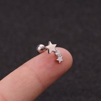 Fashion New Zircon Flower Love Bowknot Screw Alloy Ear Bone Nails sku image 6