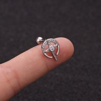 Fashion New Zircon Flower Love Bowknot Screw Alloy Ear Bone Nails sku image 8