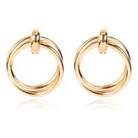 Simple Fashion Alloy Geometric Golden Retro Earrings For Women sku image 1