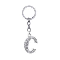 Hot-selling Fashion 26 English Letters Diamond Keychain  Wholesale sku image 3