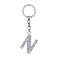 Hot-selling Fashion 26 English Letters Diamond Keychain  Wholesale sku image 14