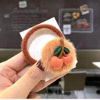 Korean Cherries Hairy Cherry Hair Tie Rubber Band Hair Scrunchies Wholesale sku image 1