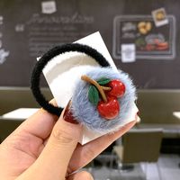Korean Cherries Hairy Cherry Hair Tie Rubber Band Hair Scrunchies Wholesale sku image 4