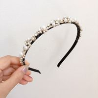 Korean Retro Simple Bead Flower  Fine Headband  Wholesale sku image 1