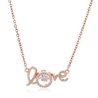 Fashion Style Copper Micro-inlaid Zircon Love Personality Necklace sku image 1