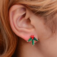 New Fashion Christmas Santa Claus Elk Simple 8-piece Holiday Gift Alloy Earrings Set main image 3