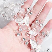Miallo Original Design Frosted Crystal Wedding Accessories Hollow Flower Handmade Headwear European And American Bride Hair Band main image 5