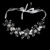 Miallo Original Design Frosted Crystal Wedding Accessories Hollow Flower Handmade Headwear European And American Bride Hair Band sku image 1