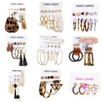 Hot Selling Tassel Earrings Creative Simple Retro  Earring Set 6 Pairs main image 4