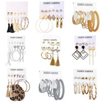 Hot Selling Tassel Earrings Creative Simple Retro  Earring Set 6 Pairs main image 5
