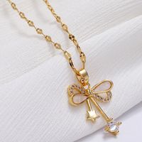 Fashion Simple And Sweet Bow Drop Ear Necklace Wholesale main image 1