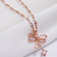 Fashion Simple And Sweet Bow Drop Ear Necklace Wholesale sku image 2