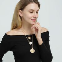 New Fashion Bohemian Style Natural Shell Gold Pendant Multi-layer Women's Necklace main image 3