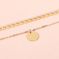 New Fashion Sequins Double Retro Exaggerated Clavicle Chain Necklace For Women main image 5
