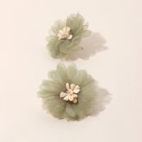 Corée Tridimensionnelle Maille Mousseline De Soie Fleur Rétro Style Port Violet Boucles D'oreilles En Gros main image 4