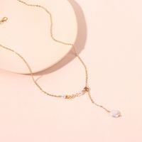 Fresh Long And Simple Wheat Pearl Tassel Jewelry Set Female Earrings Necklace Bracelet Combination main image 5