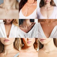 Europäische Und Amerikanische Mode Hot Selling Hot Style Choker Schlüsselbein Kette Kombination Sset Personal Isierte All-match-metall Kette Halskette main image 1