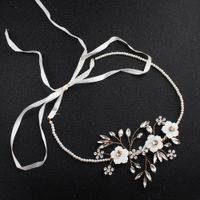 Braut Handgemachte Perle Kristall Perlen Stirnband Kirschblütenform Kopfschmuck main image 3