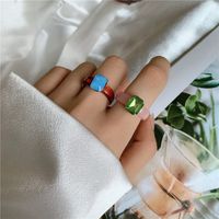 Mode Bonbon Farbe Edelstein Ring Transparent Gelee Textur Ring main image 5