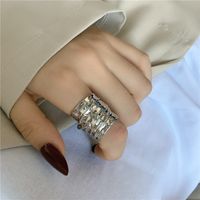 Mode Retro Breite Version Welle Metall Zeigefinger Ring main image 1