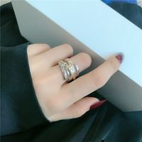 Hot Selling Retro Temperament Ring Personality Two-color Open Index Finger Ring main image 3