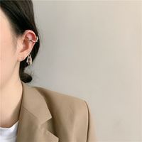 New C-ring Half Circle Crystal Pendant Earrings No Pierced Ear Bone Clip Wholesale main image 3