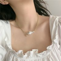 Baroque Shaped Pearl Long Copper Chain Retro Clavicle Chain Simple Palace Style Necklace For Women main image 5
