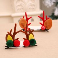 Christmas Small Gifts For Children Gift Gold Powder Antlers Mink Hair Clip Hairpin Set Headdress Christmas Head Buckle main image 6