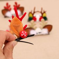 Christmas Small Gifts For Children Gift Gold Powder Antlers Mink Hair Clip Hairpin Set Headdress Christmas Head Buckle main image 4