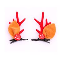 Christmas Small Gifts For Children Gift Gold Powder Antlers Mink Hair Clip Hairpin Set Headdress Christmas Head Buckle main image 3