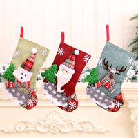 New Linen Medium Christmas Socks Santa Claus Christmas Ornaments Socks main image 2