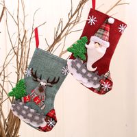 New Linen Medium Christmas Socks Santa Claus Christmas Ornaments Socks main image 3