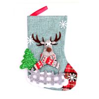 New Linen Medium Christmas Socks Santa Claus Christmas Ornaments Socks main image 6