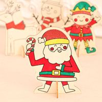 Christmas Wooden Decoration Drawing Kindergarten Diy Handmade Drawing Educational Children's Toys Small Gifts Present main image 3