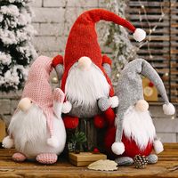 Haobei New Christmas Decoration Supplies Forest Old Man Knitted Hat Doll Faceless Doll Santa Claus Ornaments main image 3