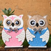 Easter Wooden Color Owl Wooden Decoration main image 3