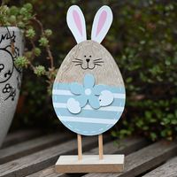 Easter Wooden Egg-shaped Bunny Ornaments main image 5