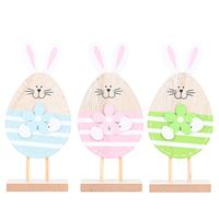 Easter Wooden Egg-shaped Bunny Ornaments main image 6